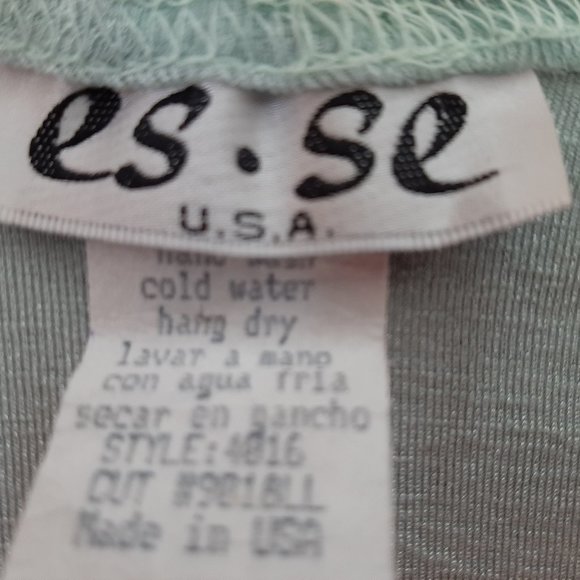 Tone on Tone Rose Design Sage Green Top - Picture 4 of 4